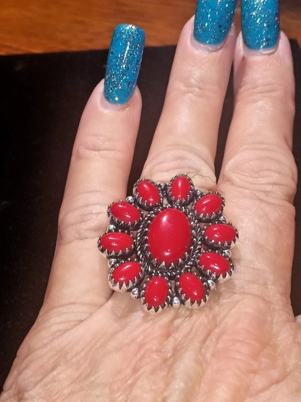 Red Cabochon Statement Ring